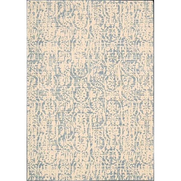 Nourison Nepal Area Rug Collection Ivory Blue 5 Ft 3 In. X 7 Ft 5 In. Rectangle 99446151629